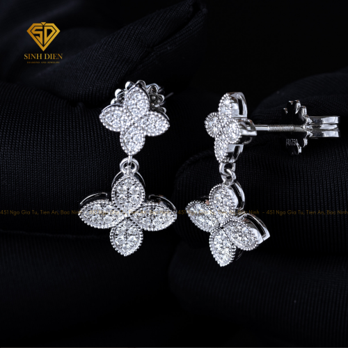 BÔNG TAI KIM CƯƠNG THIÊN NHIÊN LV DOUBLE STAR 