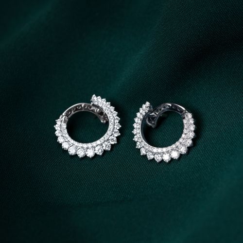 BÔNG TAI KIM CƯƠNG THIÊN NHIÊN SPIRAL HOOP