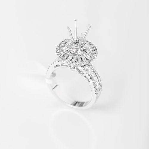 NHẪN KIM CƯƠNG THIÊN NHIÊN ĐÀI HALO BAGUETTE