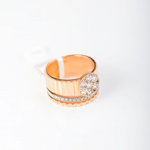 NHẪN KIM CƯƠNG THIÊN NHIÊN VÀNG HỒNG