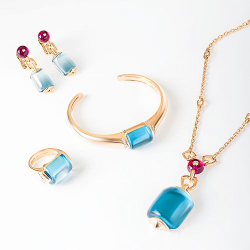 SET TRANG SỨC BVL MUSA ĐÁ TOPAZ, AMETHYST VÀ KIM CƯƠNG THIÊN NHIÊN