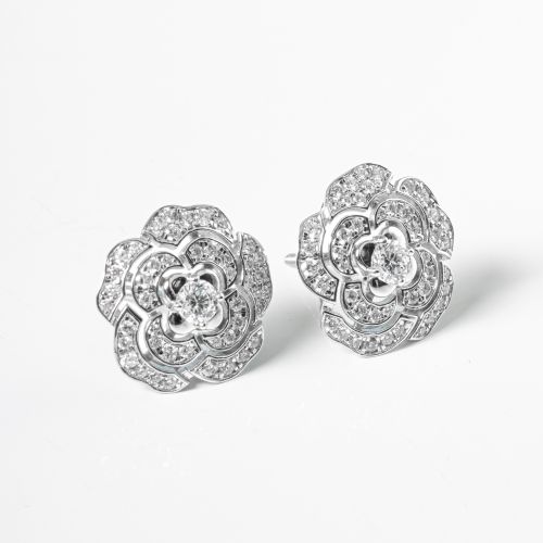 BÔNG TAI KIM CƯƠNG THIÊN NHIÊN HOA TRÀ CAMELLIA