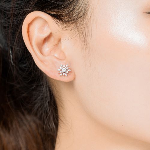 BÔNG TAI KIM CƯƠNG THIÊN NHIÊN SNOWFLAKE
